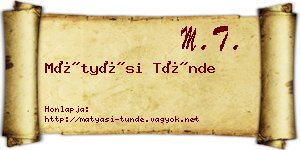Mátyási Tünde névjegykártya